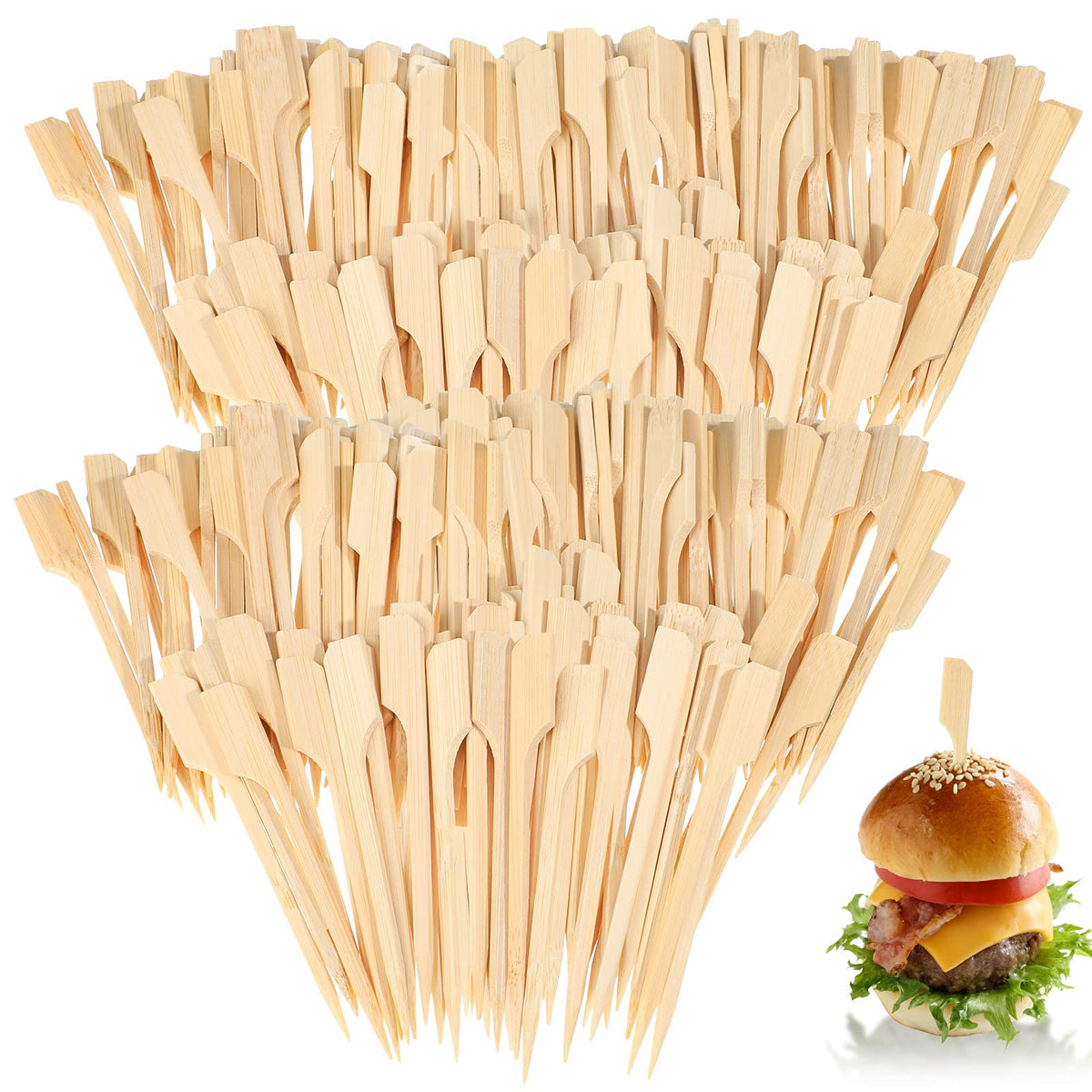 Chengu 1000 Pcs Bamboo Skewers 3.5 Inch Paddle Wooden Sticks