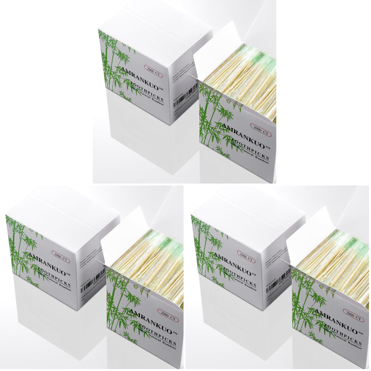 Individually Wrapped Toothpicks - AMRANKUO 5000 Count Bulk Bamboo Wooden Toothpicks | Splinter-Free, Sanitary & Portable for Travel, Restaurants, Parties | Wood Toothpicks