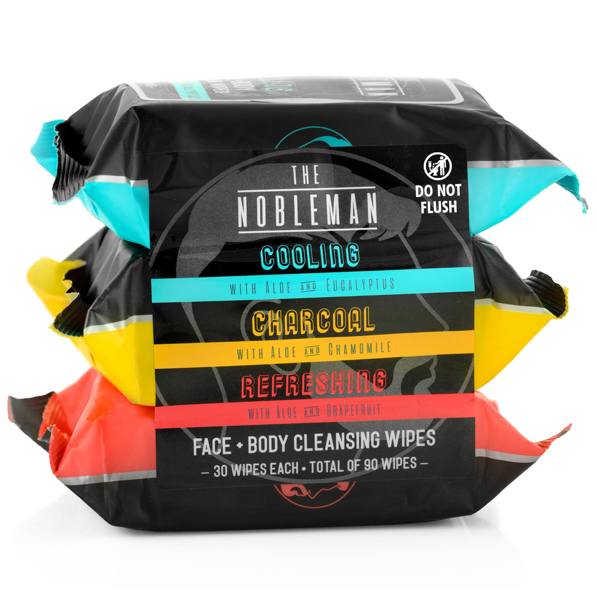 Men's Charcoal Face + Body Cleansing Wipes - 4 Pack (120ct)