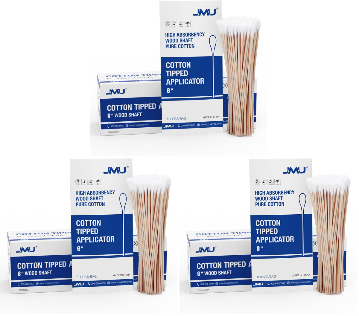 JMU 10000 Count Long Cotton Swabs Medical, 6 Inch Cotton Tipped Applicators