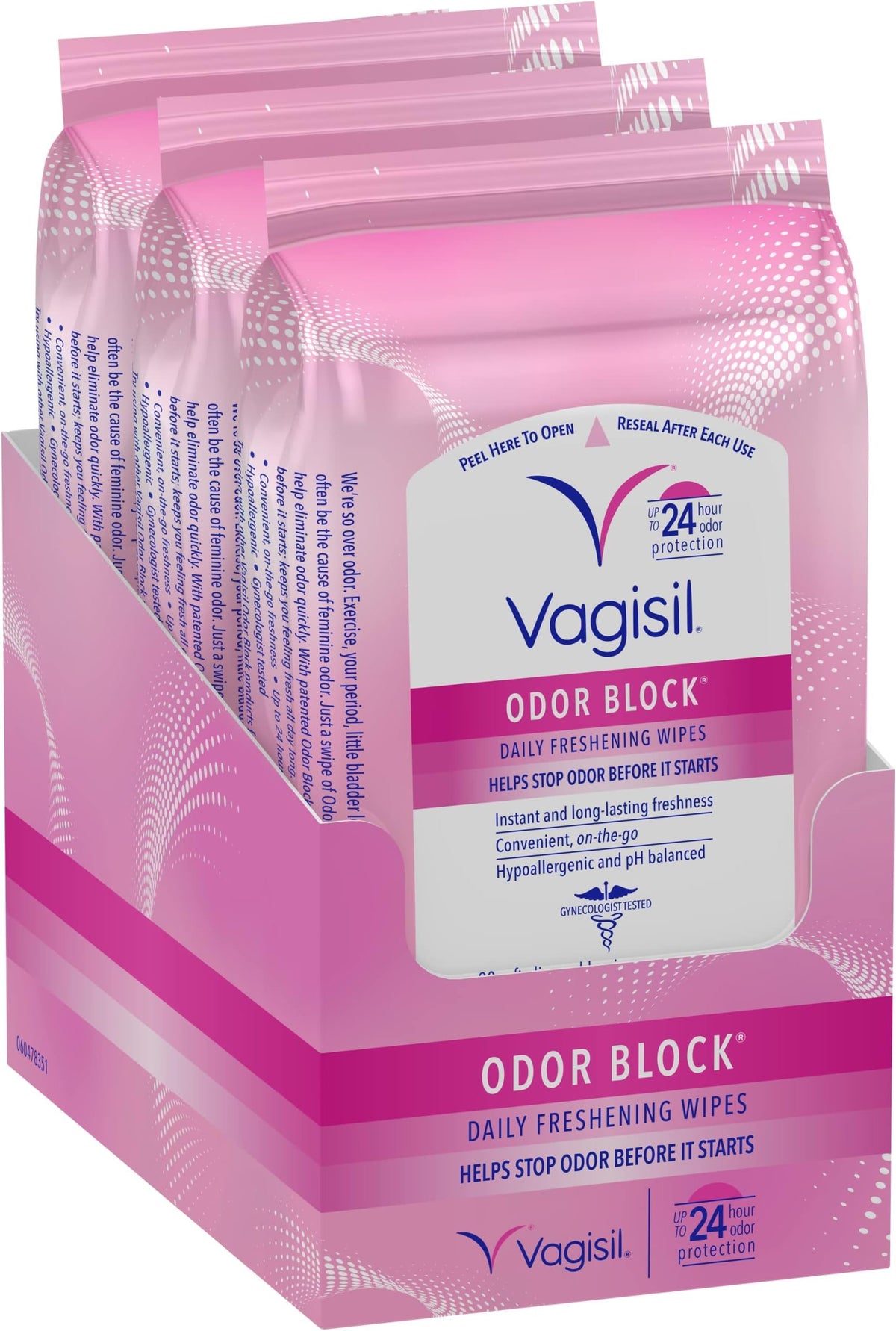 Vagisil Wipes, Anti-Itch Medicated Feminine Vaginal Wipes, Maximum Strength, Instant Relief, 20 Wipes (Pack of 3)