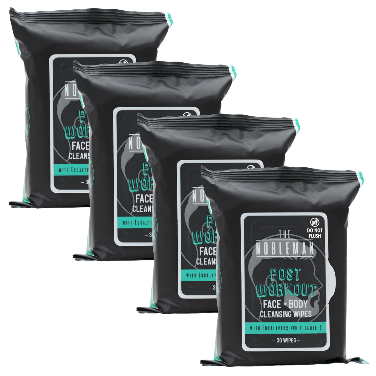 Men's Charcoal Face + Body Cleansing Wipes - 4 Pack (120ct)