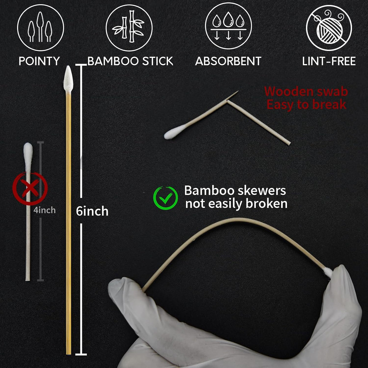 Gun Cleaning Supplies - Gun Cleaning Patches and Long Cotton Swabs Set