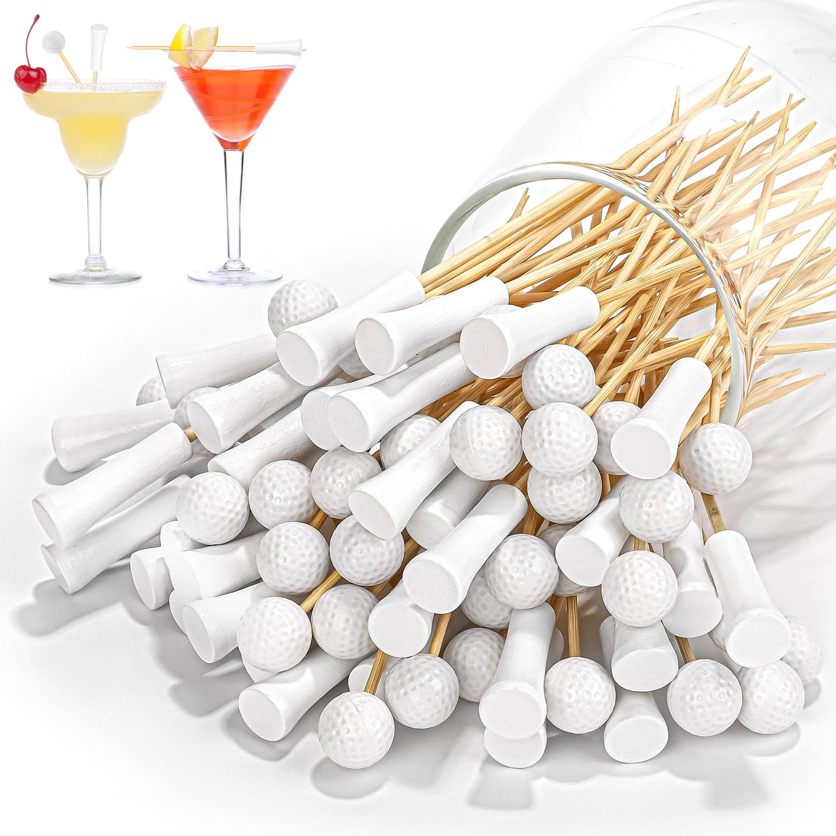 Aodaer 200 Pieces Oktoberfest Wooden Cocktail Picks Appetizer Fruits Bamboo Toothpicks Decorative Cocktail Sticks with Bavarian Flag for Fruits Dessert Appetizer Party Supplies
