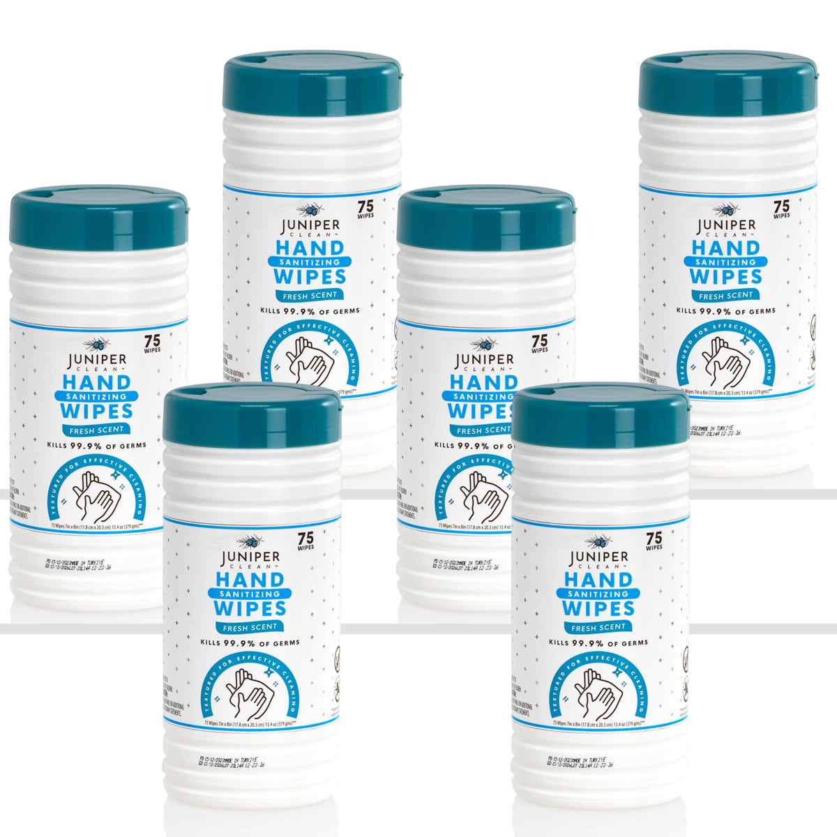 Juniper CLEAN Hand Sanitizing Wipes, 432 Count Soft Flow (Pack of 6)
