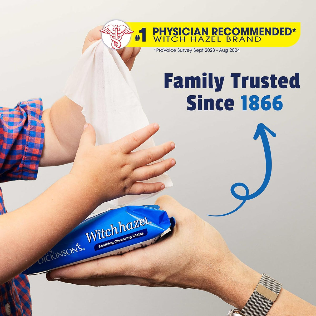T.N. Dickinson's Witch Hazel Cleansing Cloths | 4 Pack | 25 Ct Each