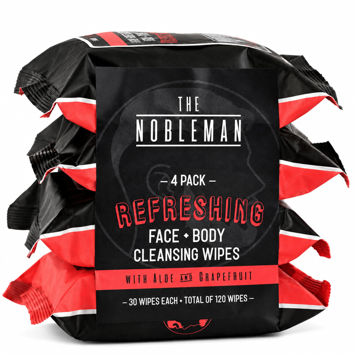 Men's Charcoal Face + Body Cleansing Wipes - 4 Pack (120ct)