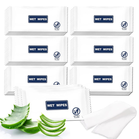 100 Pack Wet Wipes Individually Wrapped, Unscented Travel Hand Wipes