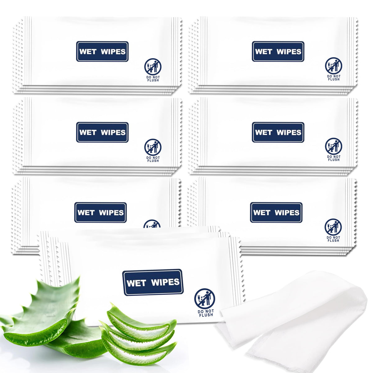 100 Pack Wet Wipes Individually Wrapped, Unscented Travel Hand Wipes