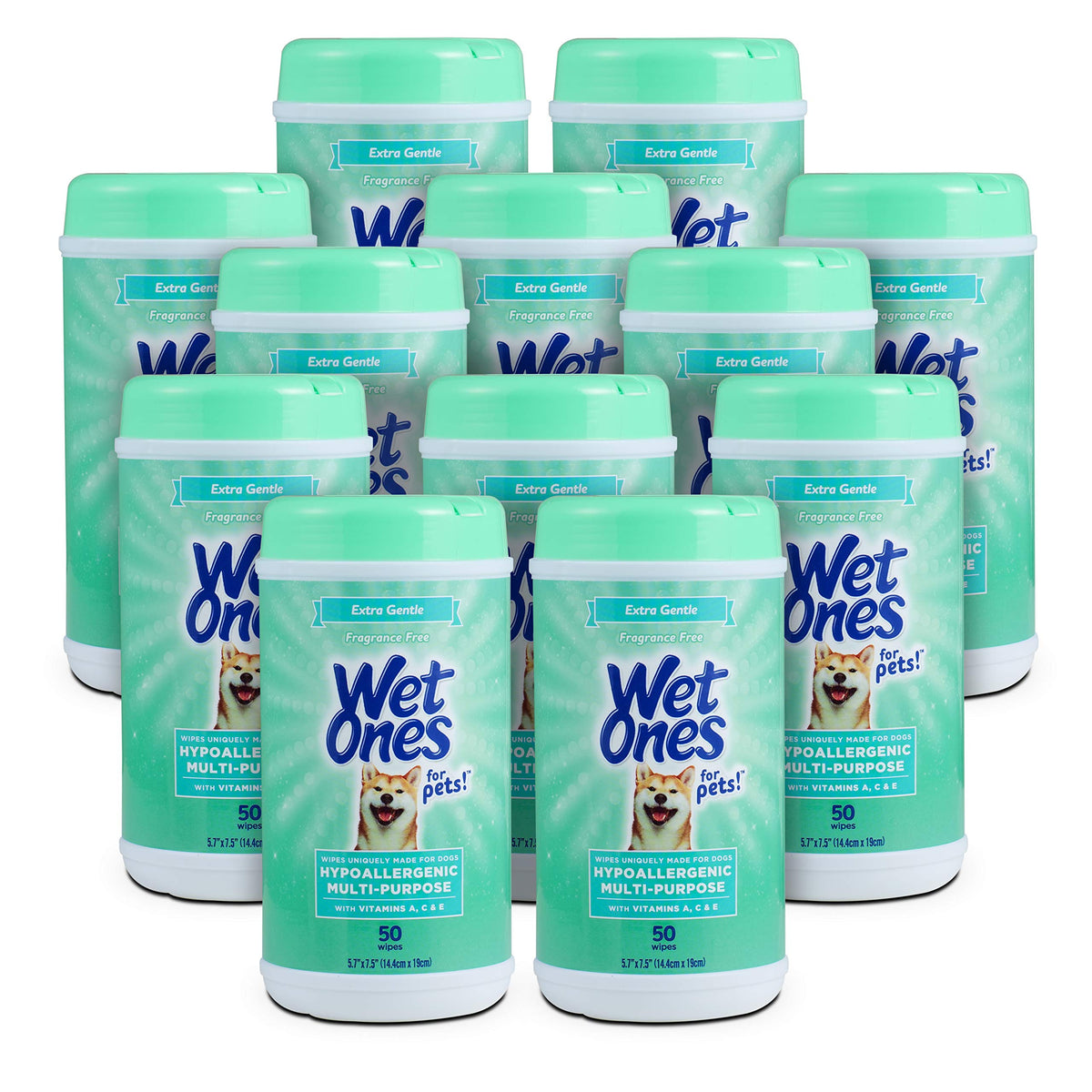 Wet Ones for Pets Hypoallergenic Dog Wipes with Vitamins, 100 Count, 3-Pk