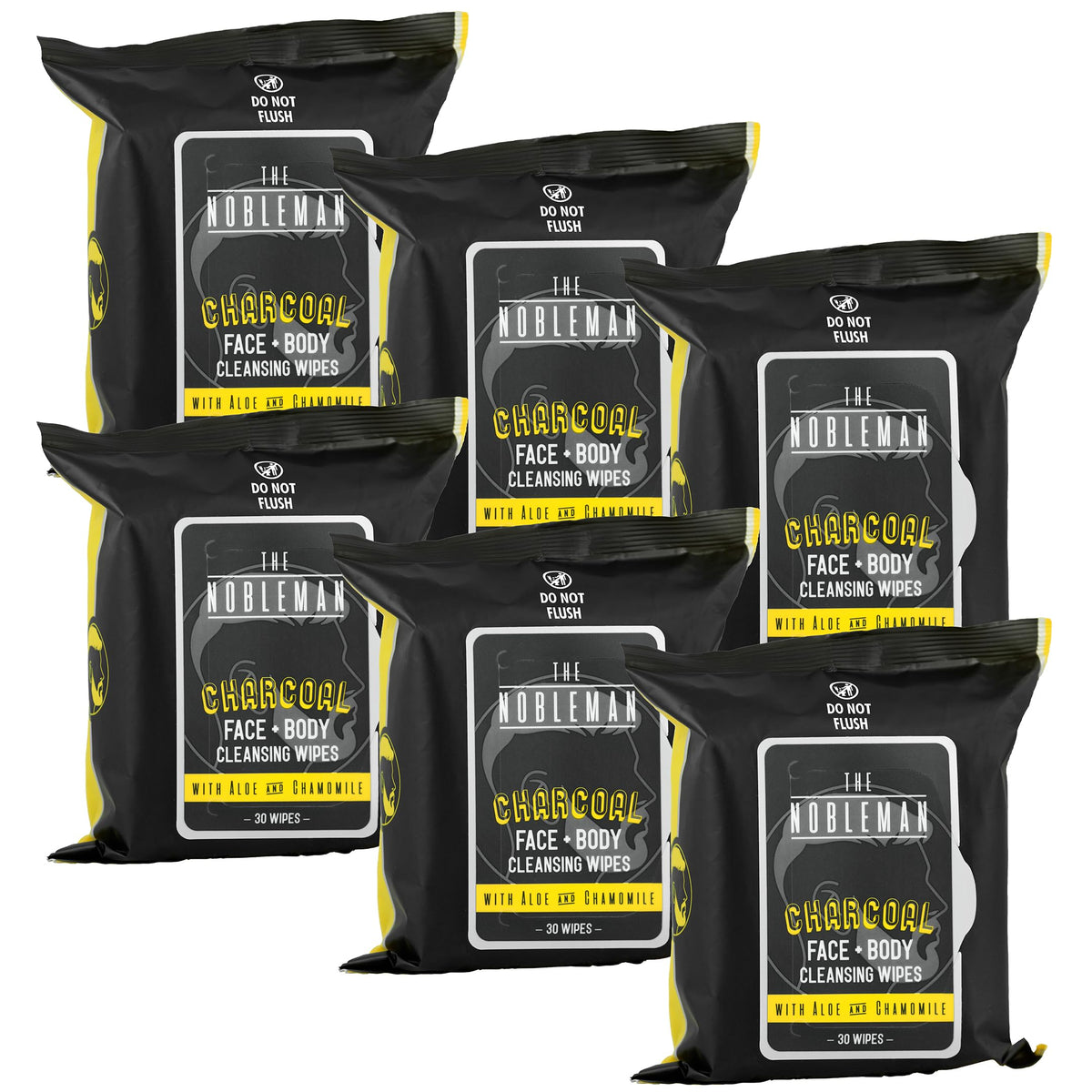 Men's Charcoal Face + Body Cleansing Wipes - 4 Pack (120ct)