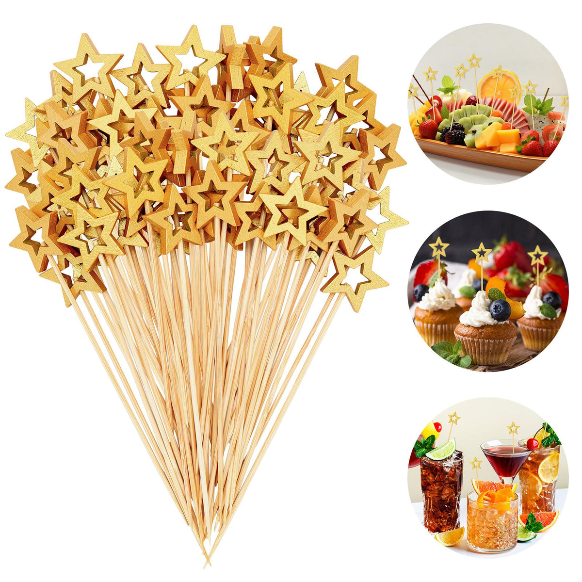 50 Pcs Football Toothpicks, 4.72 Inch Football Cocktail Picks for Appetizers, Long Bamboo Toothpicks, Decorative Toothpicks Skewers for Holiday Birthday Party Decorations (Football 3D)