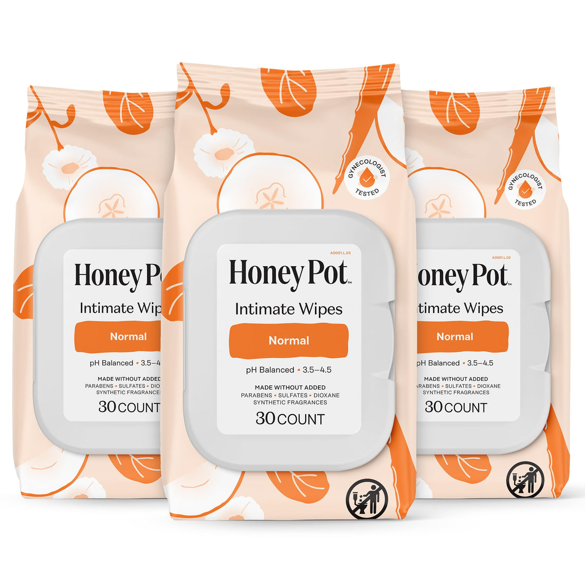 The Honey Pot Company - Feminine Wipes - Sensitive - Individually Wrapped