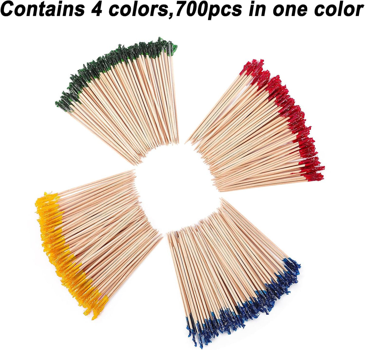4 Inch Wood Frill Picks Toothpicks,2800 Pcs Cocktail Picks Sandwiches Picks