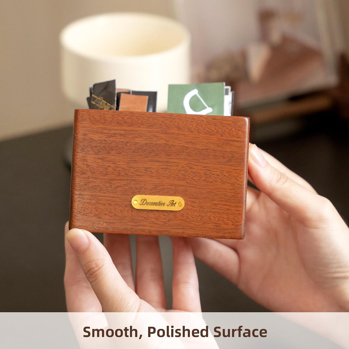 Wooden Toothpick Holder,Solid Wood Floss Pick Holder for Restaurant