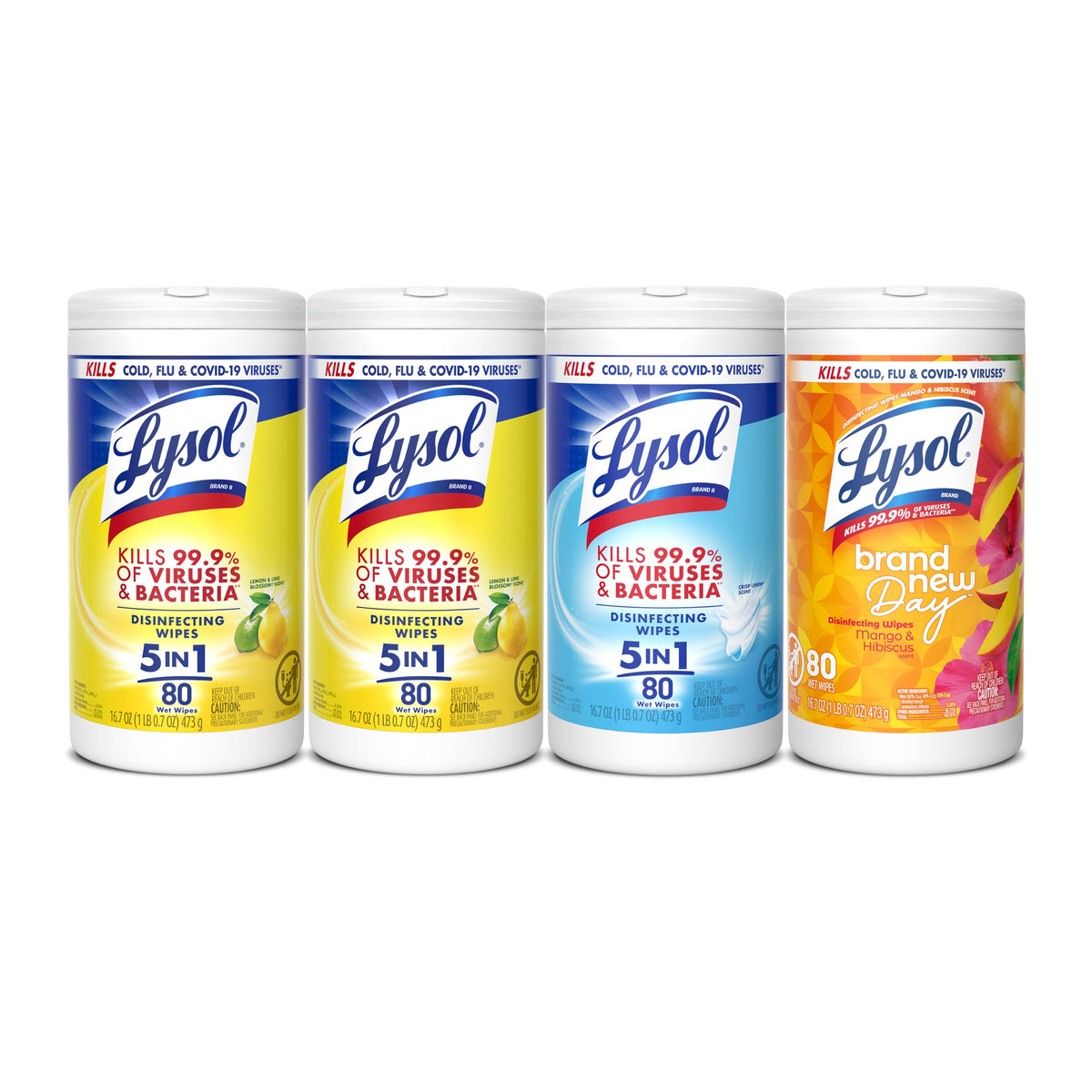 Lysol Disinfecting Wipes, Cleaner, Lemon + Mango + Linen, 80 ct. (4 Pack)