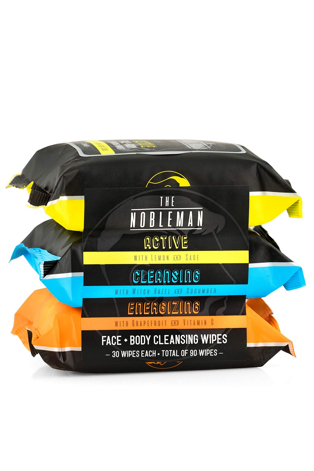 Men's Charcoal Face + Body Cleansing Wipes - 4 Pack (120ct)