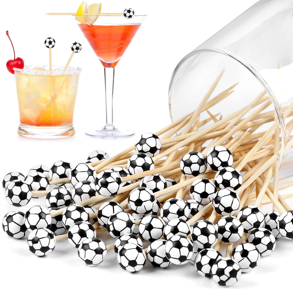 Aodaer 100 Pcs Golf Toothpicks 4.7 Inch Golf Cocktail Picks Skewers