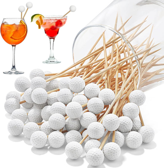 Aodaer 100 Pcs Golf Toothpicks 4.7 Inch Golf Cocktail Picks Skewers