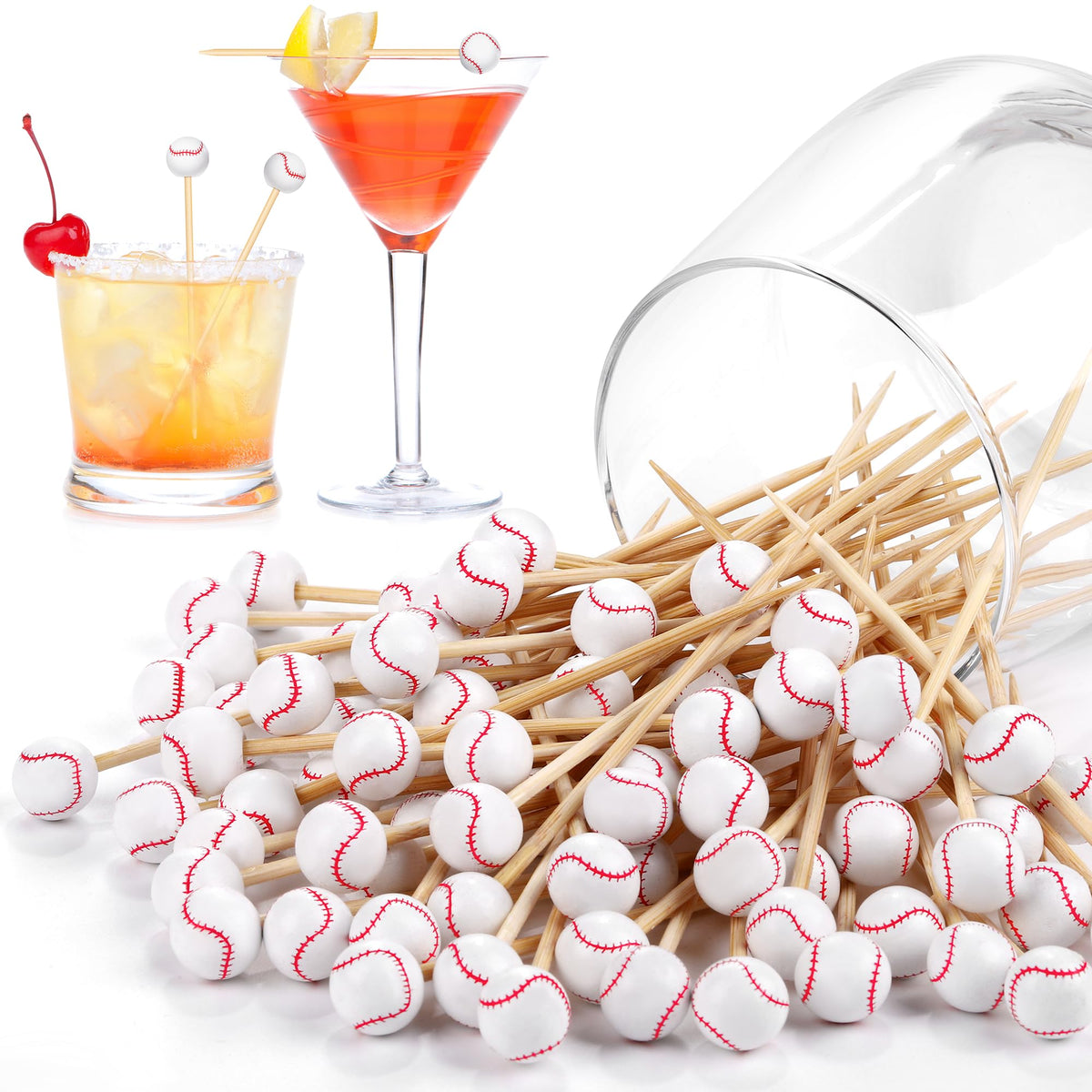 Aodaer 100 Pcs Golf Toothpicks 4.7 Inch Golf Cocktail Picks Skewers