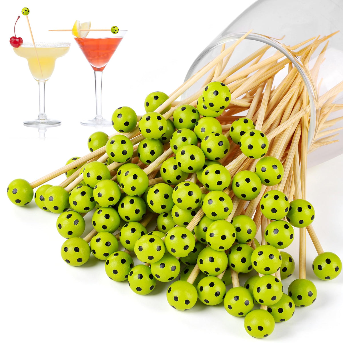 Aodaer 100 Pcs Golf Toothpicks 4.7 Inch Golf Cocktail Picks Skewers