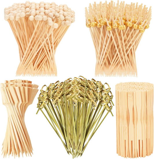 500PCS Bamboo Skewers for Appetizers, Fancy Toothpicks for Appetizers
