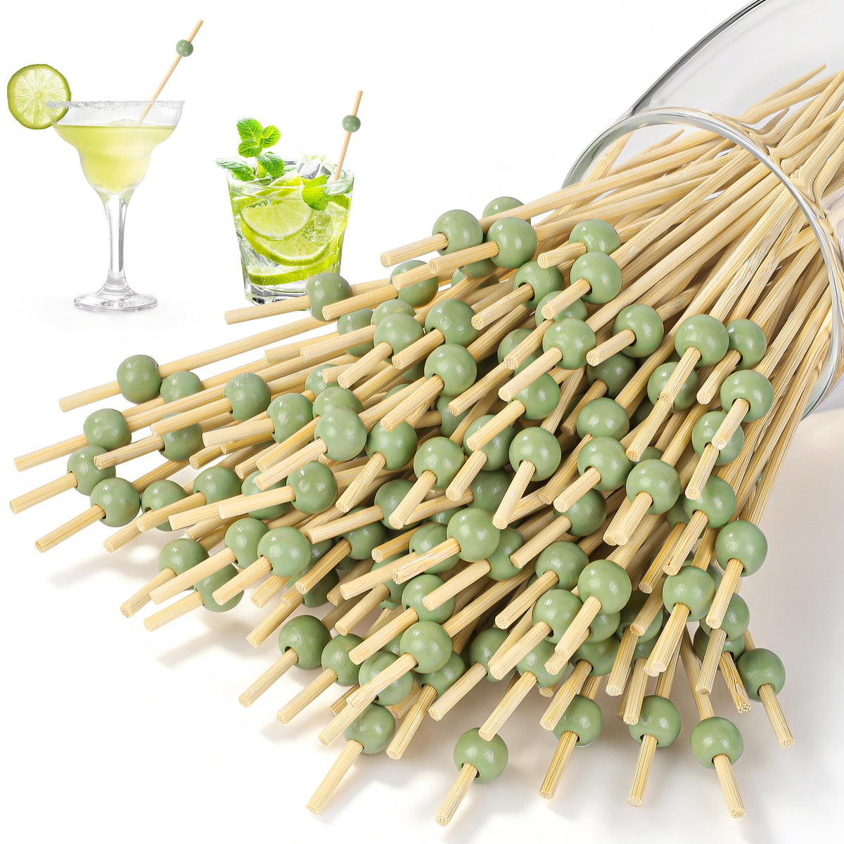 Aodaer 200 Pieces Oktoberfest Wooden Cocktail Picks Appetizer Fruits Bamboo Toothpicks Decorative Cocktail Sticks with Bavarian Flag for Fruits Dessert Appetizer Party Supplies