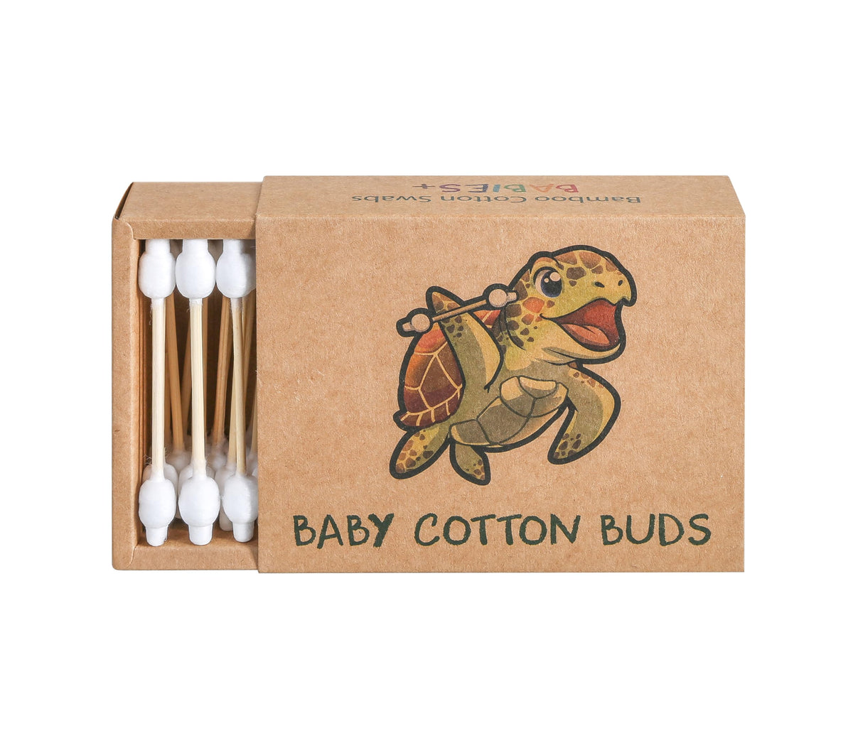 Sea Turtle Bamboo Cotton Swabs (1000 Count) - Vegan, Eco Friendly, Organic, Double Tips, Wooden Ear Sticks, All Natural 100% Biodegradable Cotton Buds