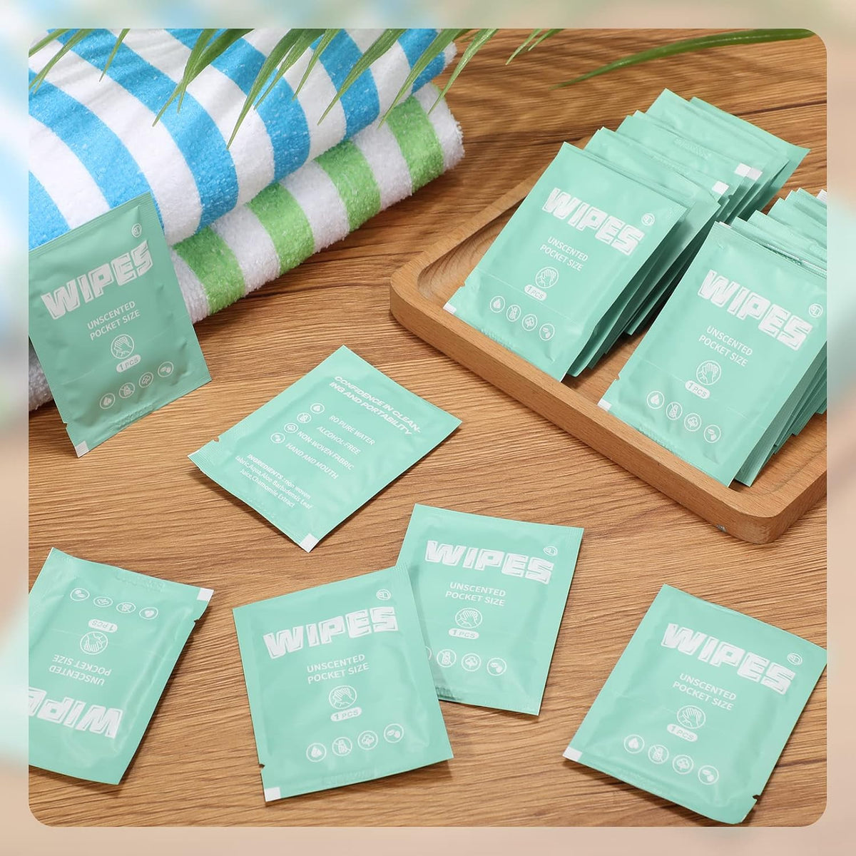 Lounsweer 500 Count Wet Wipes, Light Green