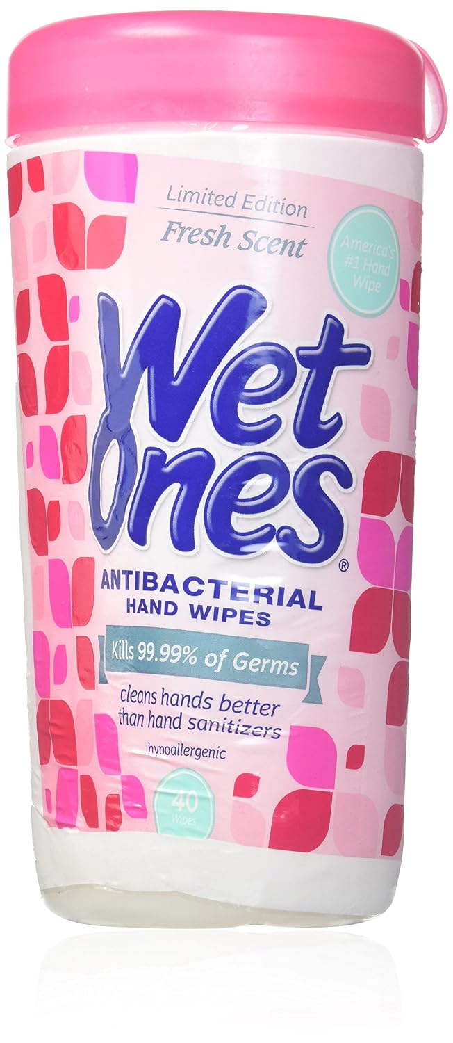 Wet Ones Antibacterial Hands Wipes, Citrus 40 Each (Value Pack of 3)