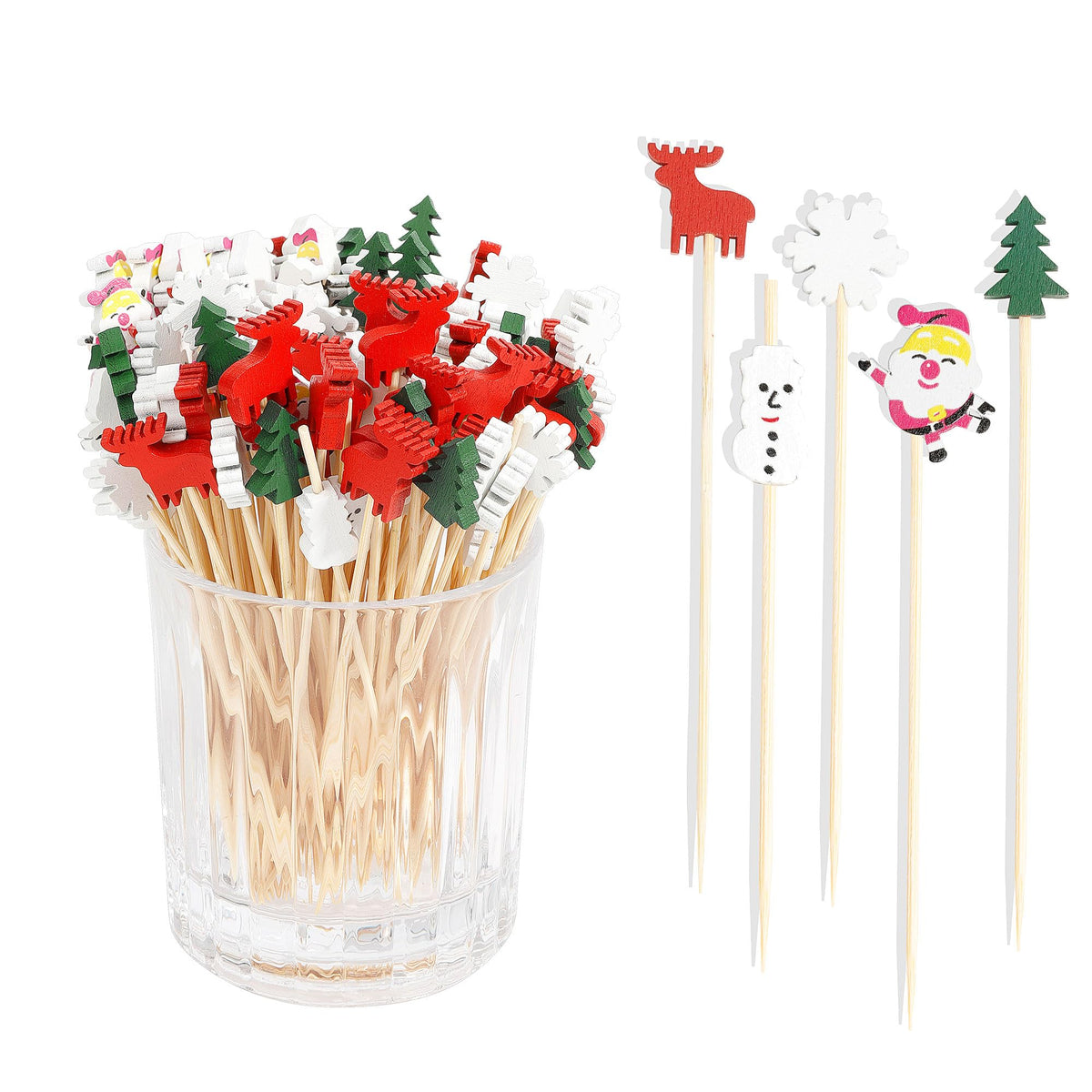 400pcs 4.7inch Cocktail Toothpicks For Drinks Appetizer Toothpicks Decorative Toothpicks Cocktail Sticks For Garnish Toothpicks Wooden White Pearl Party Toothpicks For Homecoming, Bachelor Party