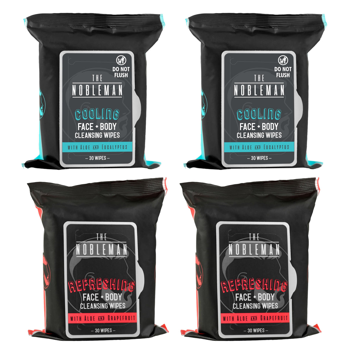 Men's Charcoal Face + Body Cleansing Wipes - 4 Pack (120ct)