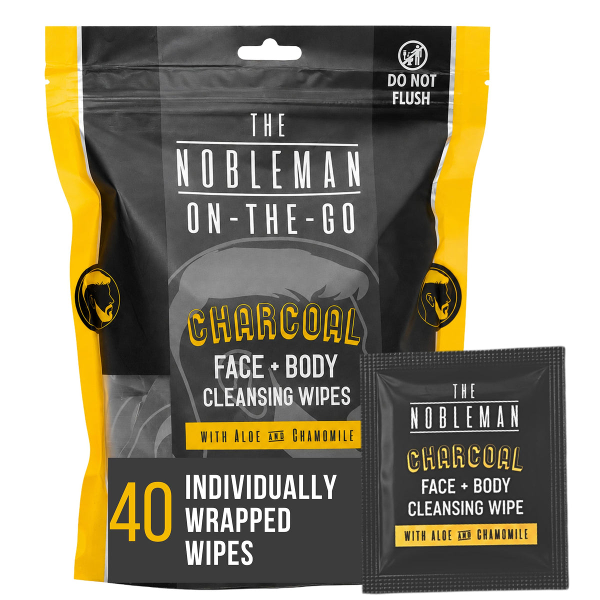 Men's Charcoal Face + Body Cleansing Wipes - 4 Pack (120ct)