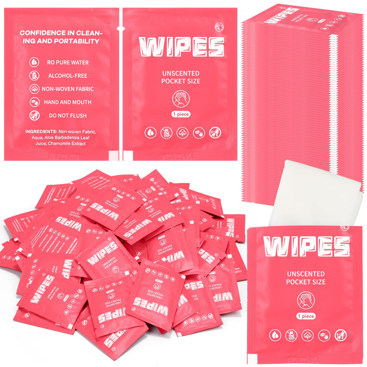 Lounsweer 500 Count Wet Wipes, Light Green
