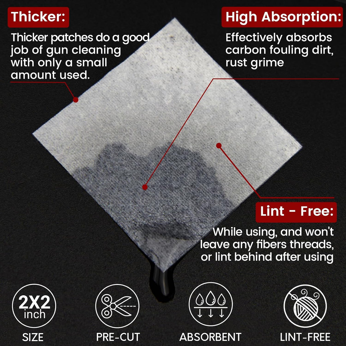 Gun Cleaning Supplies - Gun Cleaning Patches and Long Cotton Swabs Set