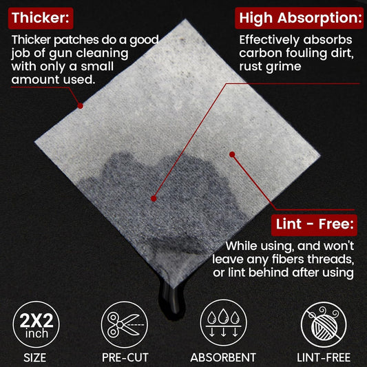 Gun Cleaning Supplies - Gun Cleaning Patches and Long Cotton Swabs Set