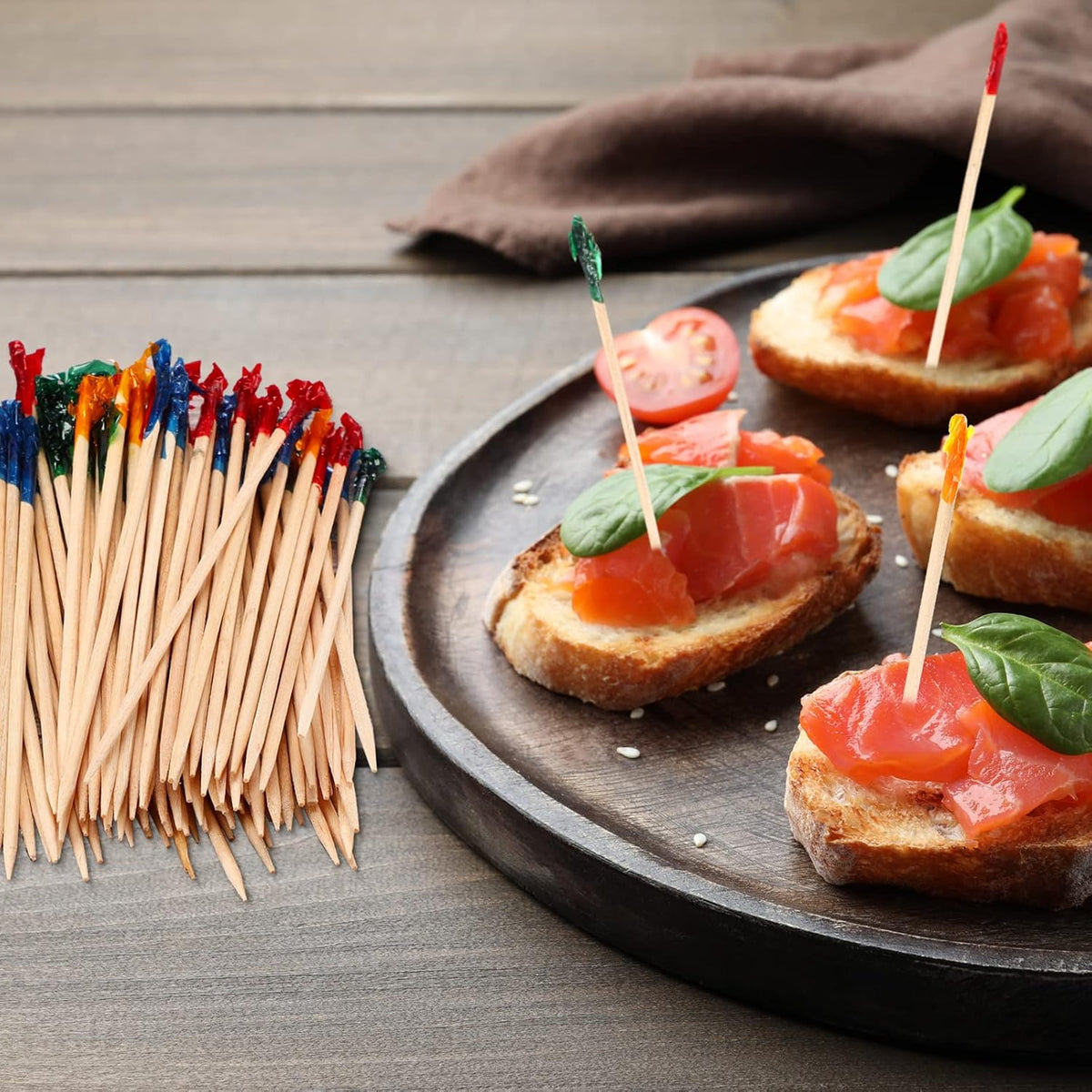 Handepo 4000 Pcs Cocktail Picks Sticks Frill Toothpicks, 4 Inch