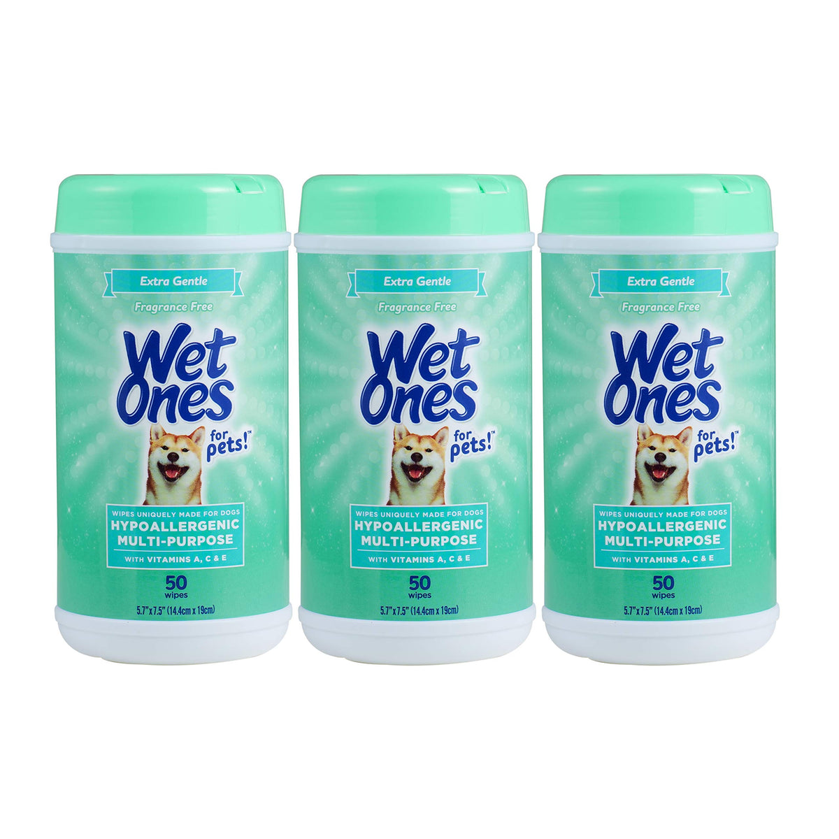 Wet Ones for Pets Hypoallergenic Dog Wipes with Vitamins, 100 Count, 3-Pk