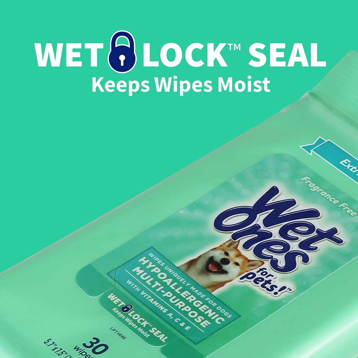 Wet Ones for Pets Hypoallergenic Dog Wipes with Vitamins, 100 Count, 3-Pk