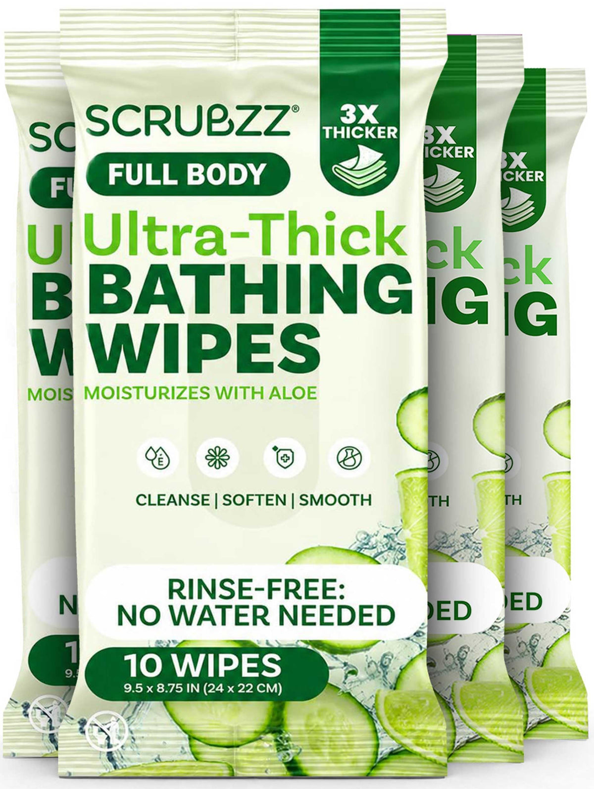 Extra Large Body Wipes for Adults Bathing No Rinse - 80 Ultra Thick Disposable Shower Wipes for Men, Women & Elderly - Great for Gym, Camping, Post Surgery