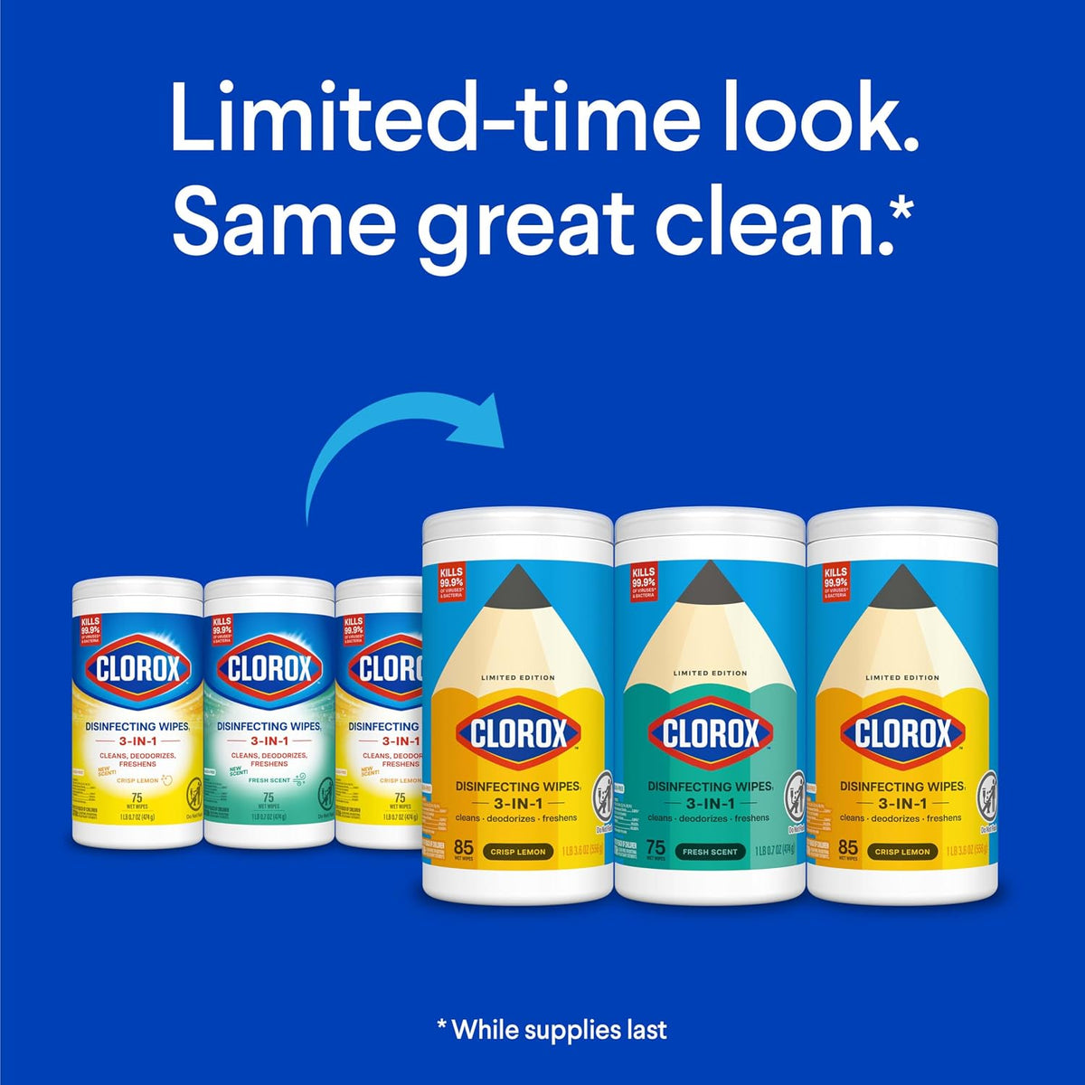 Clorox Disinfecting Wipes Cleaning Variety Pack, 75 Count, 3 Pack
