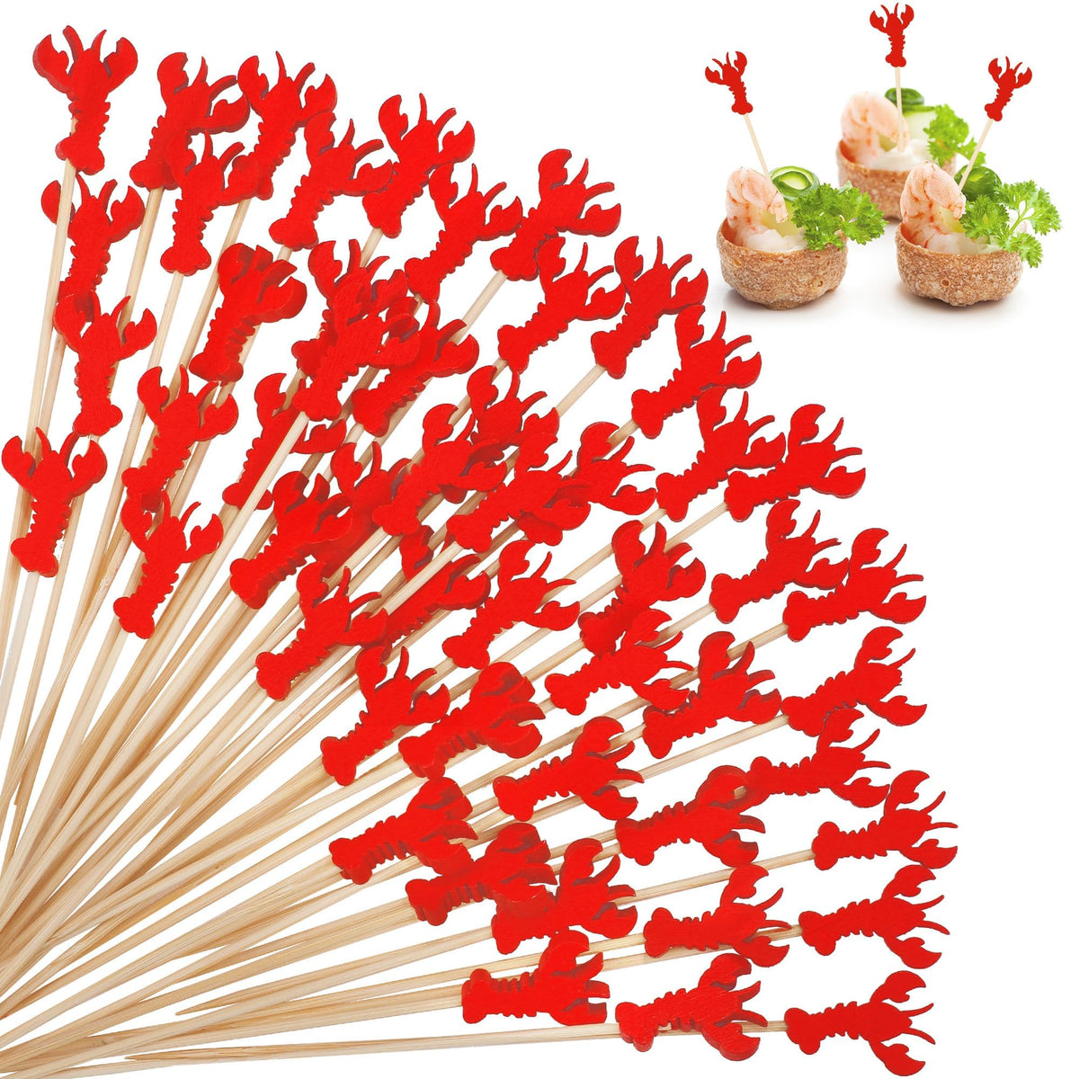Aodaer 200 Pieces Oktoberfest Wooden Cocktail Picks Appetizer Fruits Bamboo Toothpicks Decorative Cocktail Sticks with Bavarian Flag for Fruits Dessert Appetizer Party Supplies