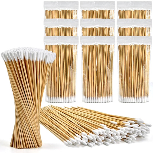 1000PCS 6 Inch Cotton Swabs, Long Cotton Swab with Bamboo Sticks