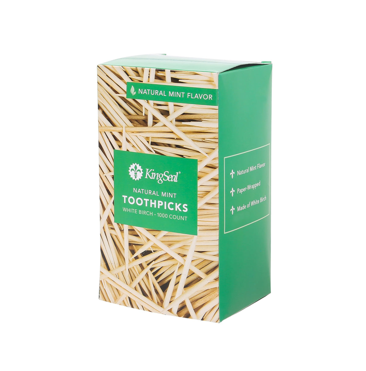 4,000 Count | KingSeal Individually Paper Wrapped MINT Flavored Birch Toothpicks, Eco-Friendly and Compostable, 2.5", Bulk Pack - 4 Boxes x 1000