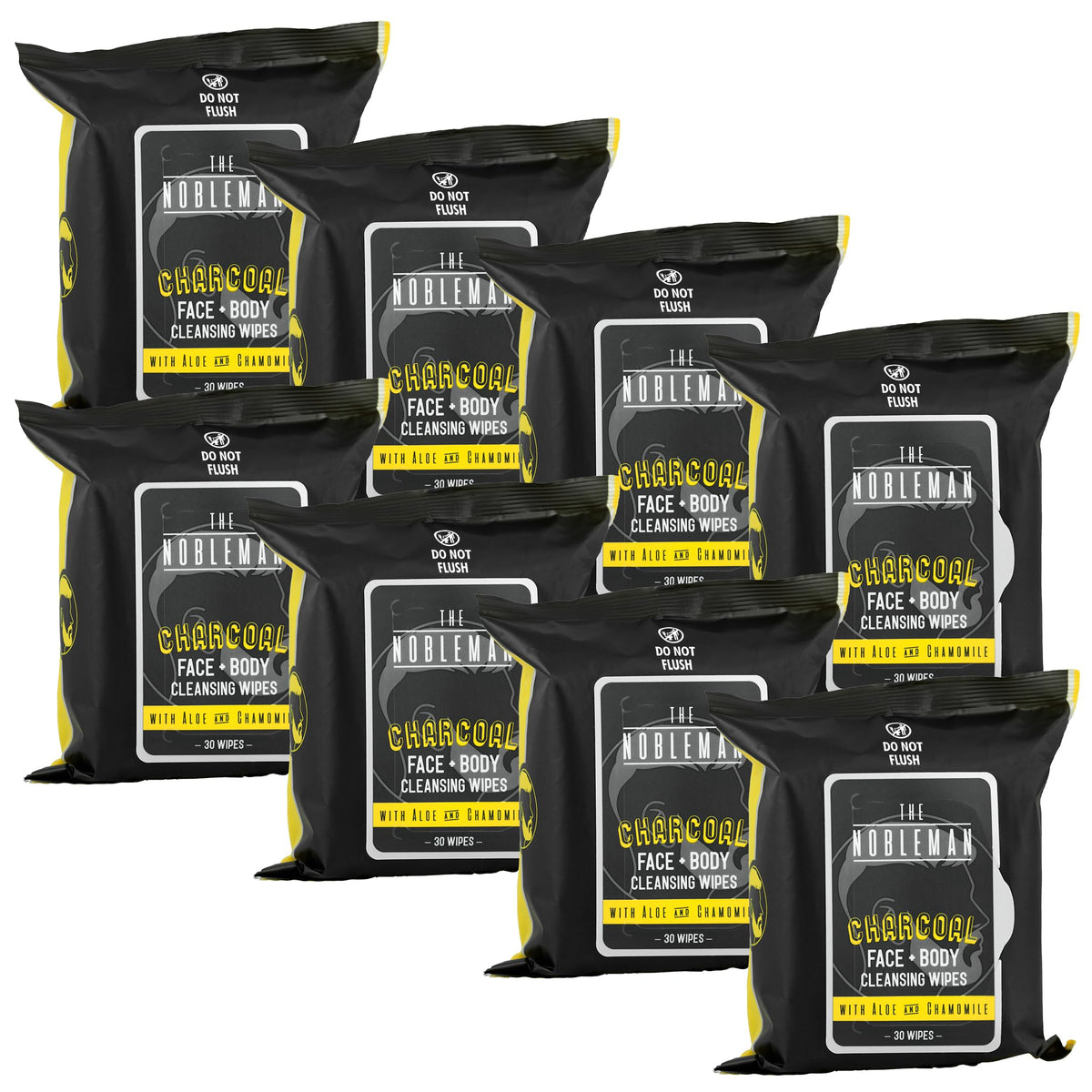 Men's Charcoal Face + Body Cleansing Wipes - 4 Pack (120ct)