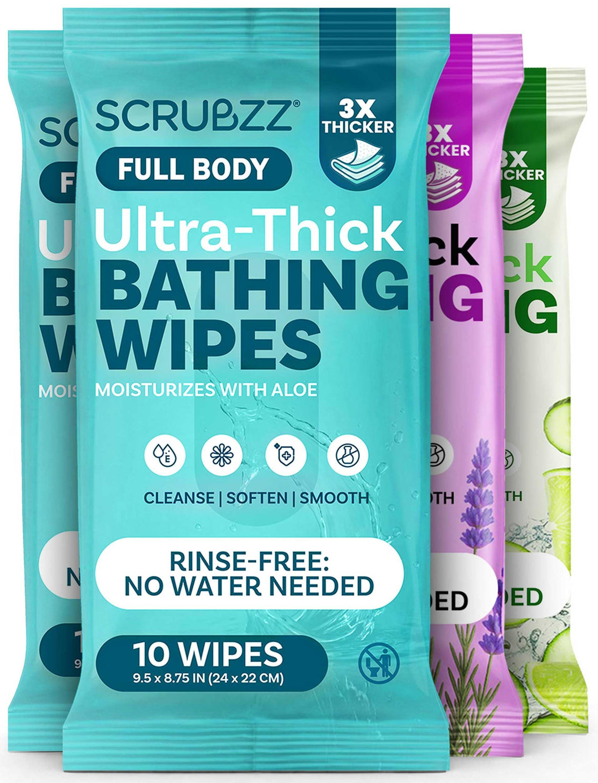 Extra Large Body Wipes for Adults Bathing No Rinse - 80 Ultra Thick Disposable Shower Wipes for Men, Women & Elderly - Great for Gym, Camping, Post Surgery