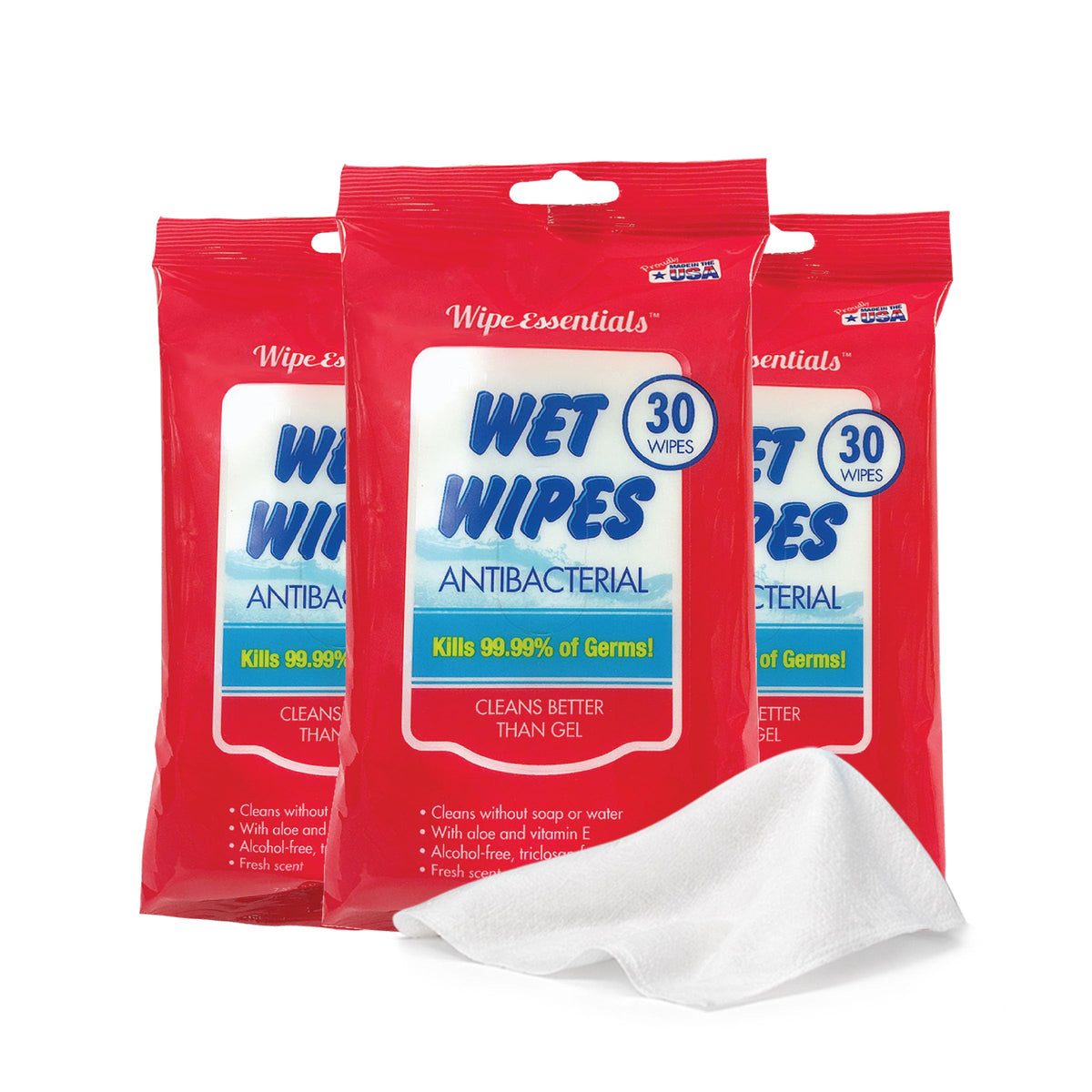WipeEssentials Hand Sanitizer Wipes for Adults & Kids - 360 Count, 12 Packs