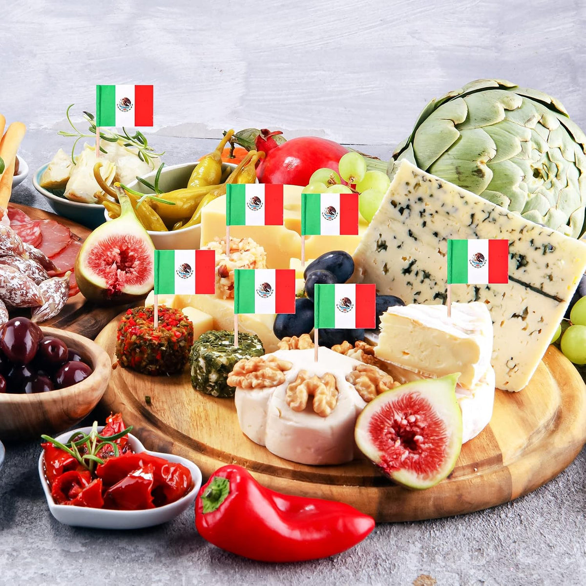 1000 Pcs Mexico Toothpick Flags, Mexican Flag Toothpicks, Cupcake Mexico Toppers, mini Stick Decorations Food Picks for National Day Party Birthday Cocktail Ice Cream Cake