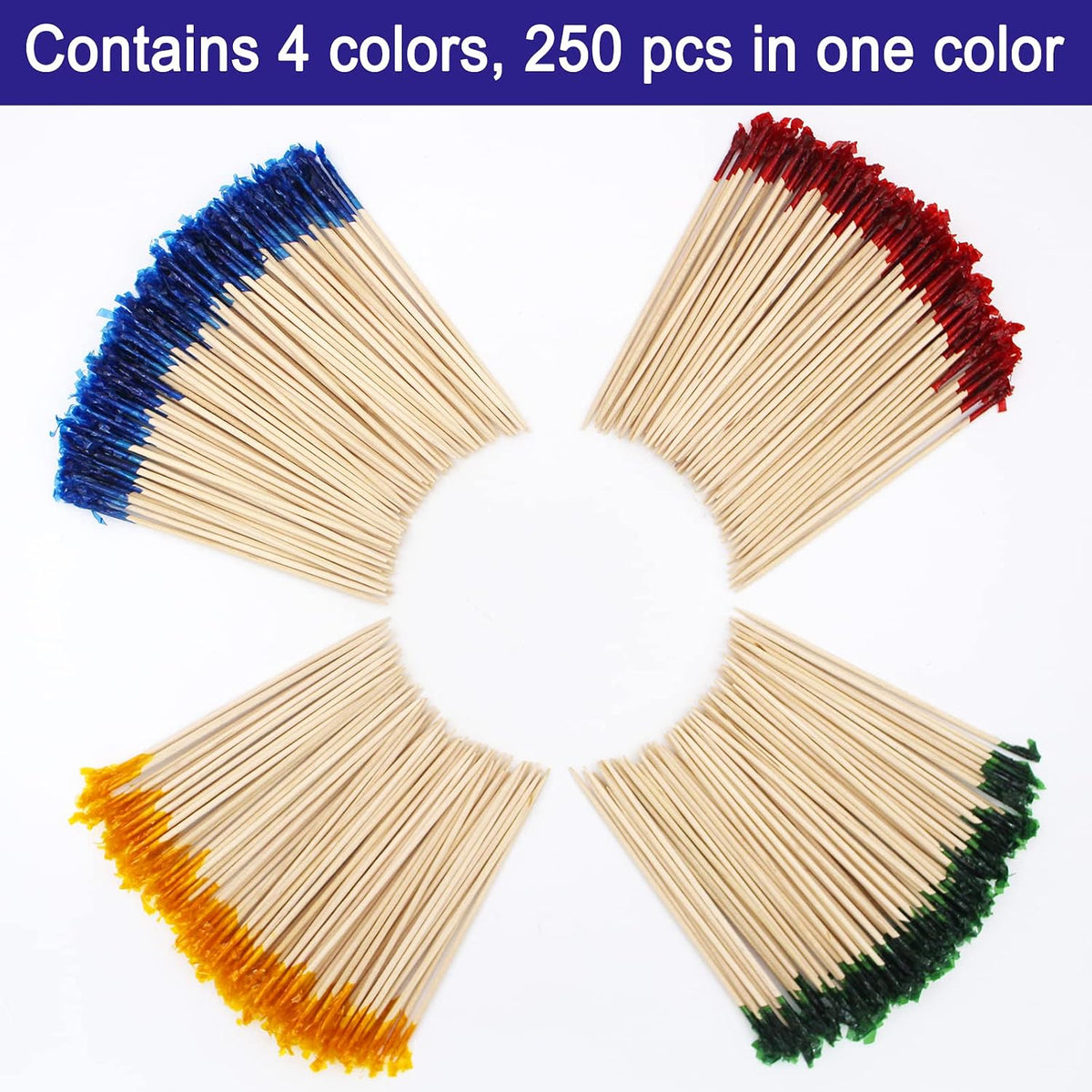 BLUE TOP Wood Frill Picks Toothpicks 4 Inch Value Pack 2000pcs, Wood Frill toothpicks decorative Cocktail Party Toothpicks for Fruit,Appetizers,Club Sandwiches,Great for Valentine's Day and Parties.