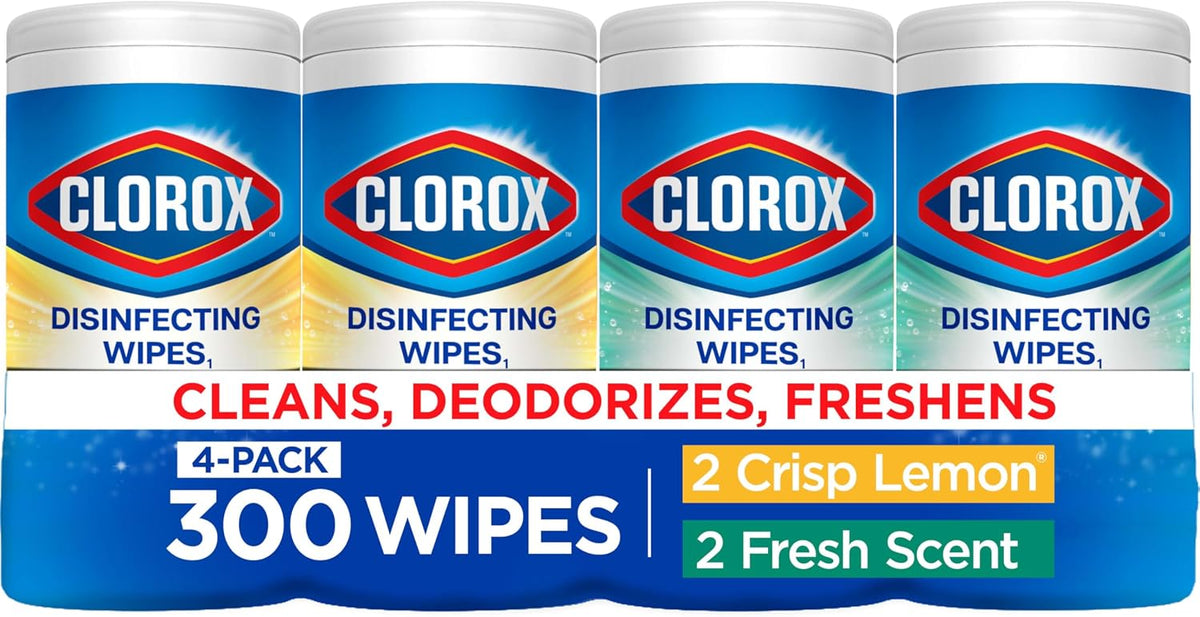 Clorox Disinfecting Wipes Cleaning Variety Pack, 75 Count, 4 Pack